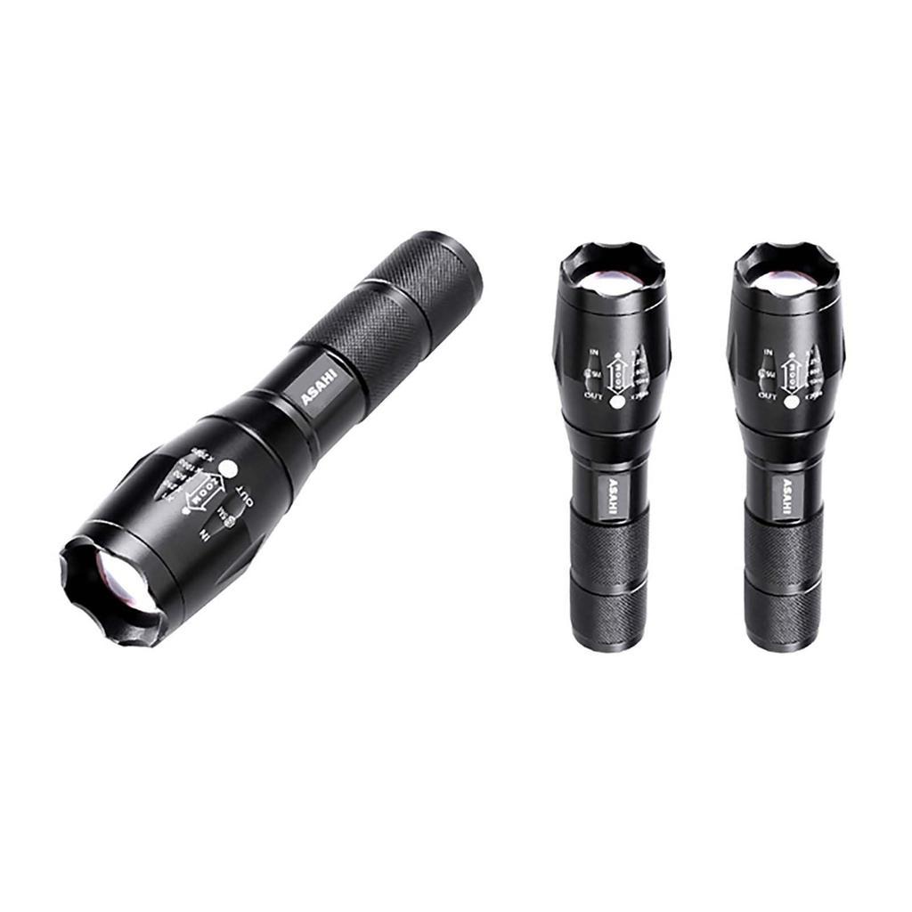 ASAHI LED Handheld Compatible with Commercially Available AAA Ideal for Outdoor Crime and Disaster Powerful Mini Handheld CREE with Strap Flashlight,