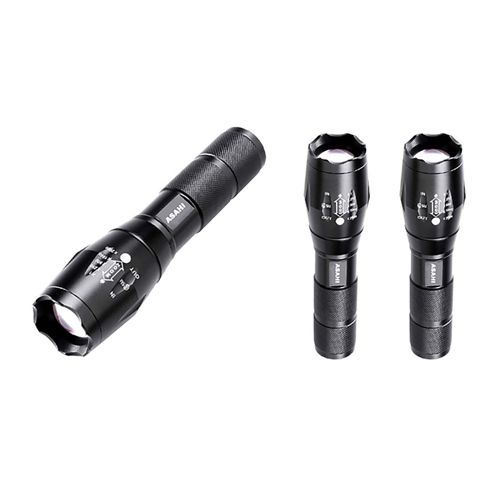 

ASAHI LED Handheld Compatible with Commercially Available AAA Ideal for Outdoor Crime and Disaster Powerful Mini Handheld CREE with Strap Flashlight, чёрный