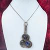 Copper Lapis Lazuli Pendant Guitar Gemstone Jewelry Copper Wire Wrapped Pendant