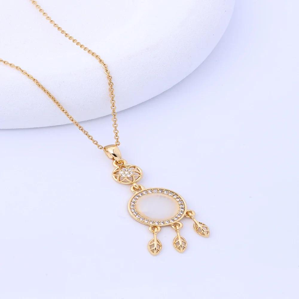 New China-Chic style cat's eye stone shop dream net titanium steel necklace female niche design sense net red cross-border colla