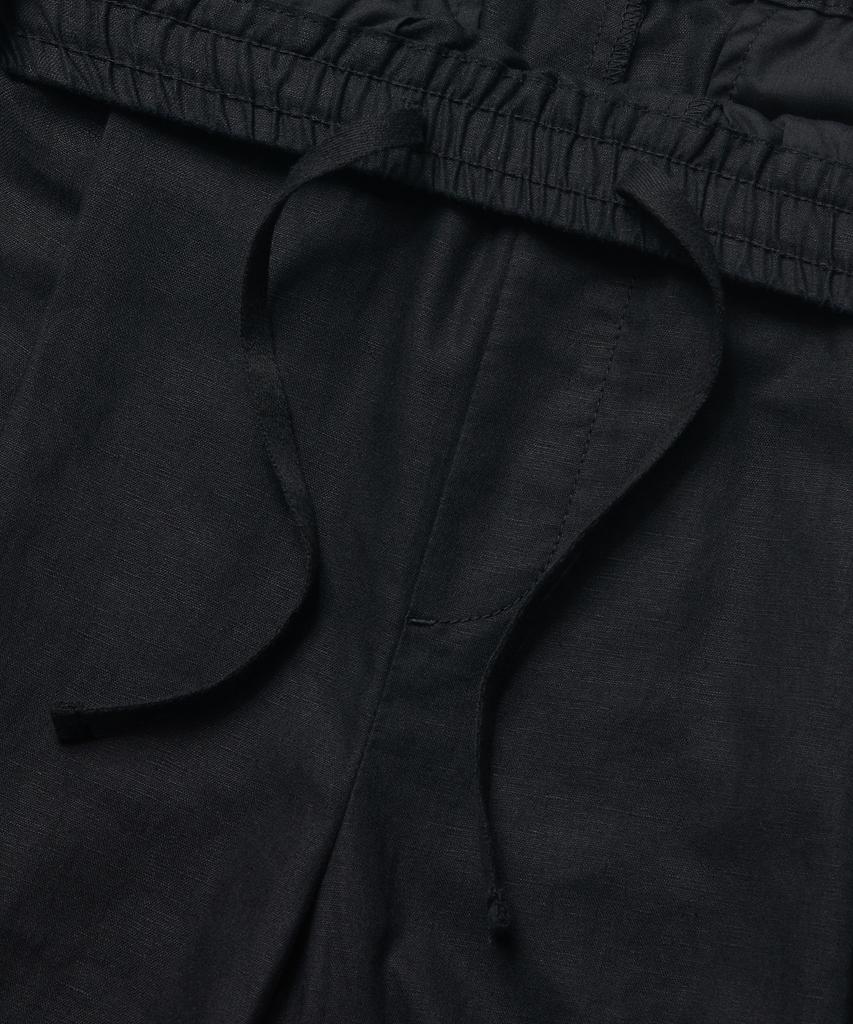 MUSINSA STANDARD Cotton Linen One-Pleat Wide Pants [Black]