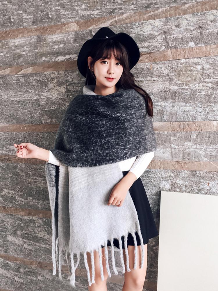 Women Men Knitted Winter Retro Plaid Scarf Imitation Cashmere Pashmina Warm Scarve Pareo Foulard Male Mujer Wrap Shawl Unisex