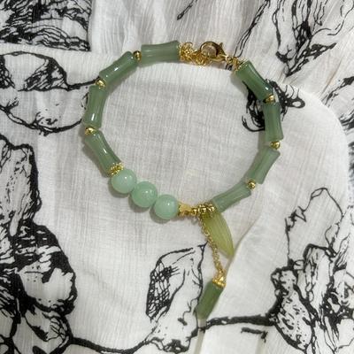 New Chinese Bamboo Beaded Cold Bracelet Women Ins Niche Design High-end Retro Chinese Style Jewelry