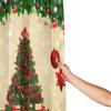 4-teiliges Weihnachtsbaum-Duschvorhang-Set, wasserdichtes Vorhang-Set mit 12 Haken, Badezimmerteppich, Toiletten-U-förmige Matte, Toilettendeckel-Abdeckungspolster