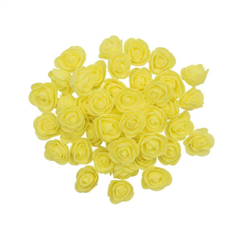 50~500Pcs 3.5cm PE Foam Rose Head Artificial Flower For Wedding Birthday Party Home Decor DIY Bear Rose Valentines Day Gifts