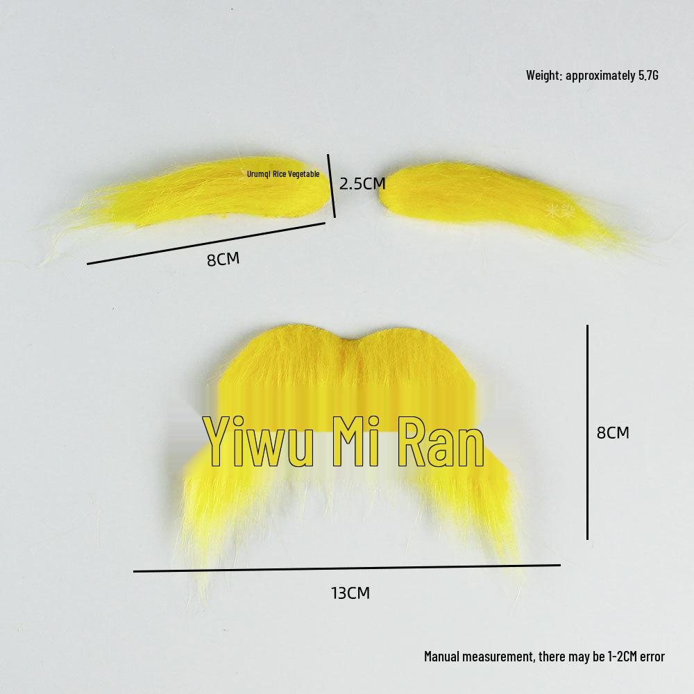 Yellow Old Man Beard and Mustache Party Costume Set