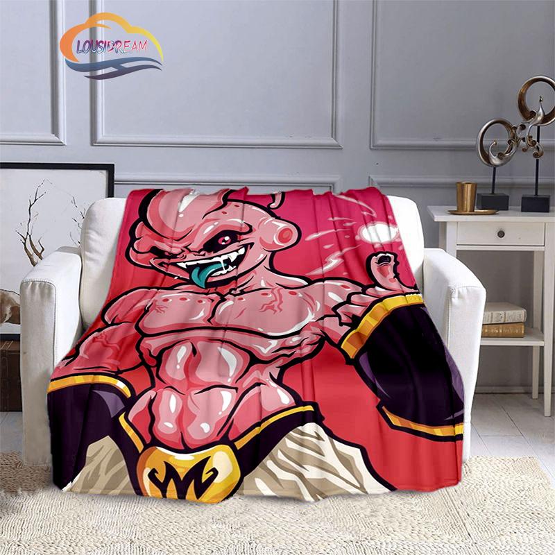 Japanische Animation Rolle Majin Buu 3D-Druck Tagesdecke Decke Anime-Charaktere Buu Flanelldecken Überwurfdecken