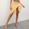 Colorful Pompom Tassel Skirt Bikini Cover Chiffon Swimsuit Sarong Sheer Mesh Skirt  Beach Vacation