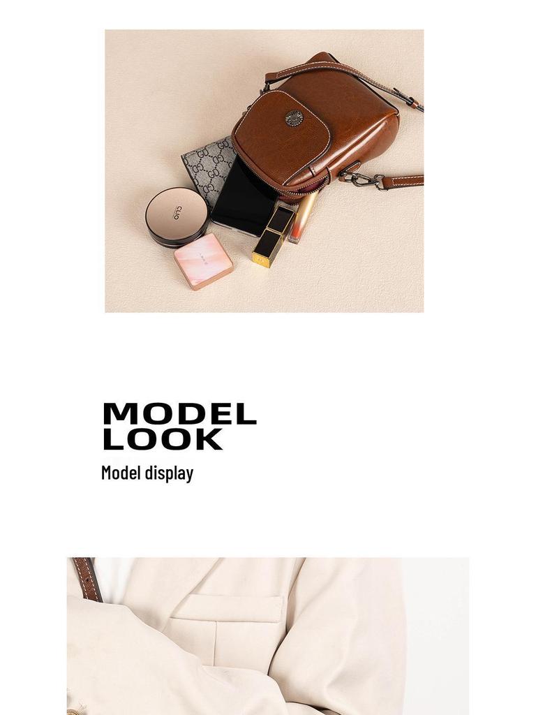 Gefini Women's 2023 Trendy Genuine Leather Cowhide Crossbody Shoulder Bag 