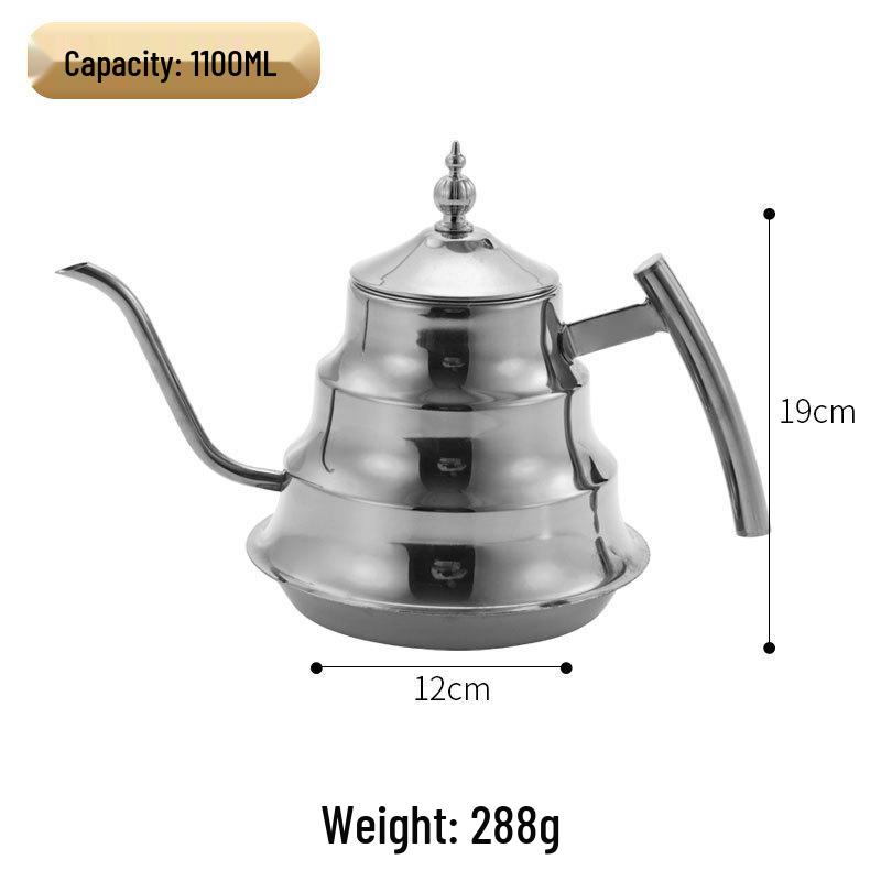 Korean Style Stainless Steel Teapot with Fine Spout and Filter - Large Capacity for Brewing Tea in Restaurants and Hotels