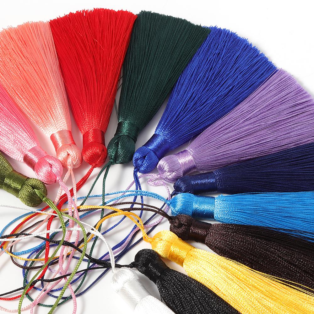 10pcs 8cm Tassel Earrings Polyester Silk Brush Pendant Earring Charm Satin Tassel DIY Jewelry Making Findings Handmade Craft