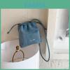 Simple Letter Decor Women Casual Drawstring Denim Shoulder Crossbody Bag For Womens Daily Use