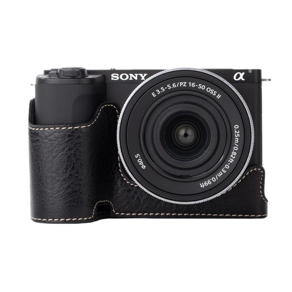 Rieibi Camera PU Leather Half Case for Sony II Protective Case for Sony II Cover for Sony ZVE10 Bottom Opening Version and Hand Grip Design Case,