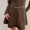 Vintage ethnic wind wood bead woven fringed waist chain bohemian belt clothing