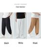 2024 Men's Cotton Linen Athletic Long Pants: Plus Size, Casual Elastic Waist.