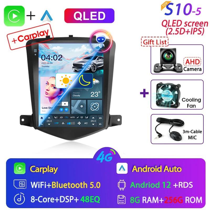 9.7" Android 12 Carplay Car Radio for Chevrolet Cruze J300 2008 - 2012 Multimedia Player 2 Din GPS Stereo DVD Head Unit