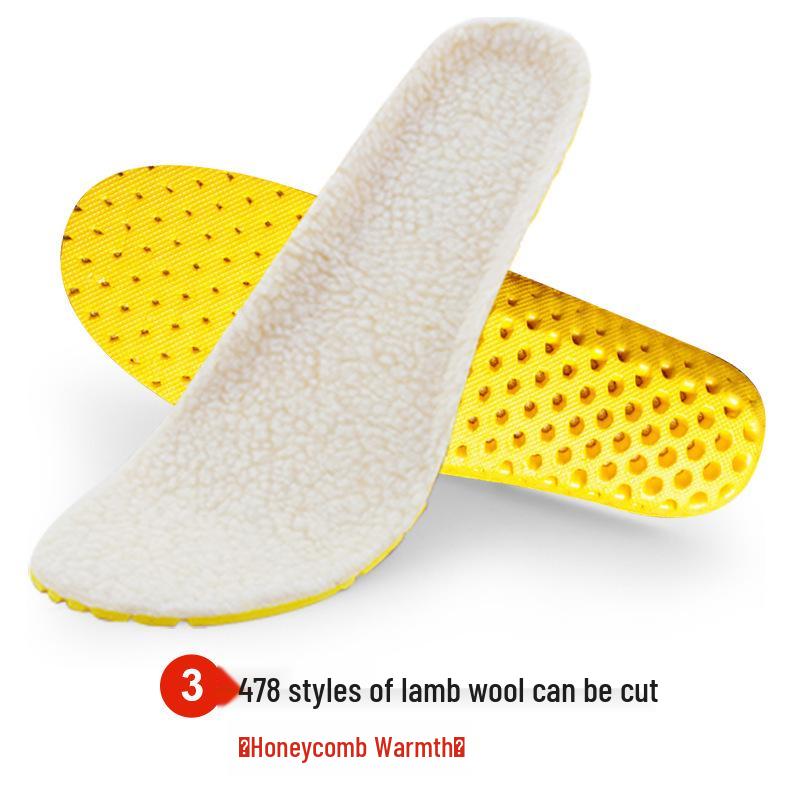 Lambswool Thickened Winter Insoles - Women s  Men s Fleece Imitation Wool 35-40