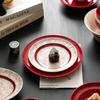 Retro Newlywed Tableware Set - Red Bowls & Plates Wedding Gift 2025 Style