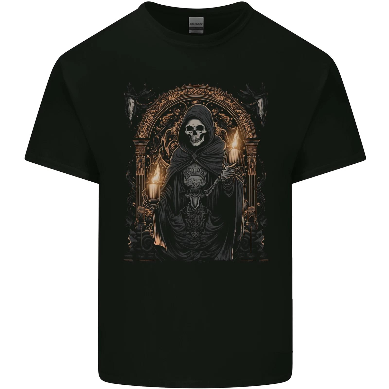 Gothic Grim Reaper Goth Heavy Metal Skull 14 Kids T-Shirt Childrens M
