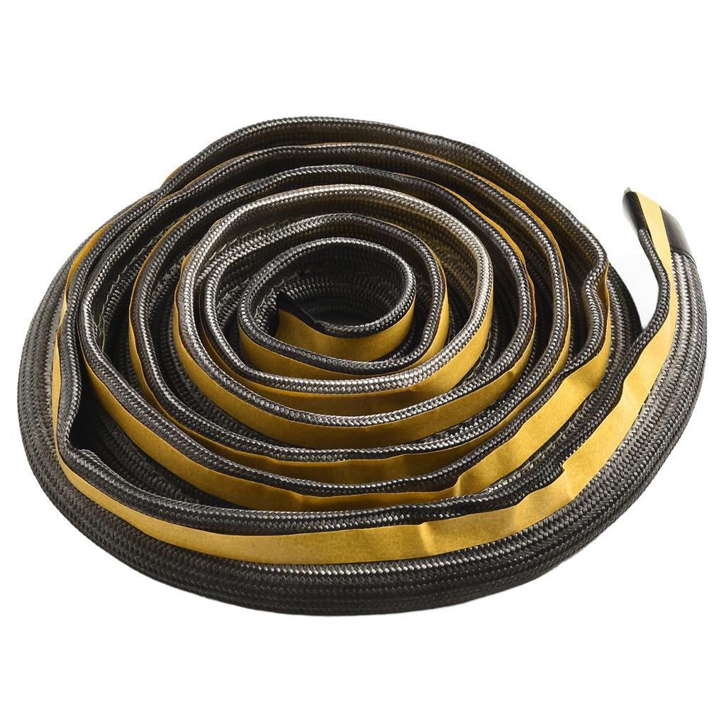 Fiberglass Stove Rope Seal 2m Long with 10mm Flat and Round Shape for Home Stove Oven Fireplace High Temperature Resistant