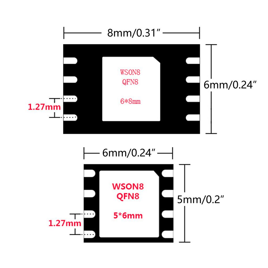 Industrial Grade DFN8 QFN8 WSON8 Chip Probe Line Read / Write Burning Probe 1.27 Test Probe Easy Operation Durable