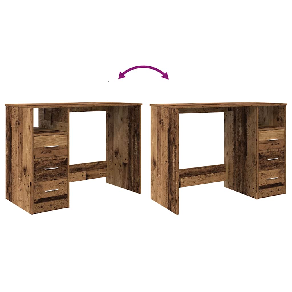 Vidaxl Biurko, Stare Drewno, 102X76X50 Cm, Materiał Drewnopochodny