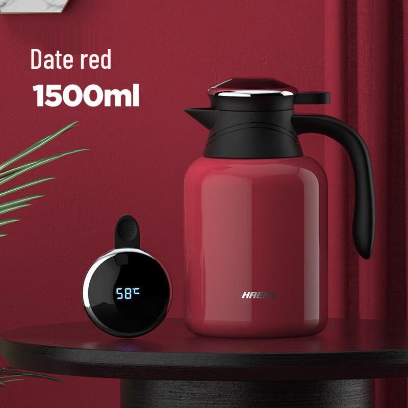 HAERS 1.5L Smart Temperature Display 304 Stainless Steel Insulated Kettle