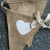 1.6m Love Heart Linen Bunting Flags Burlap Lace Pennant Party Garland Wedding Decoration