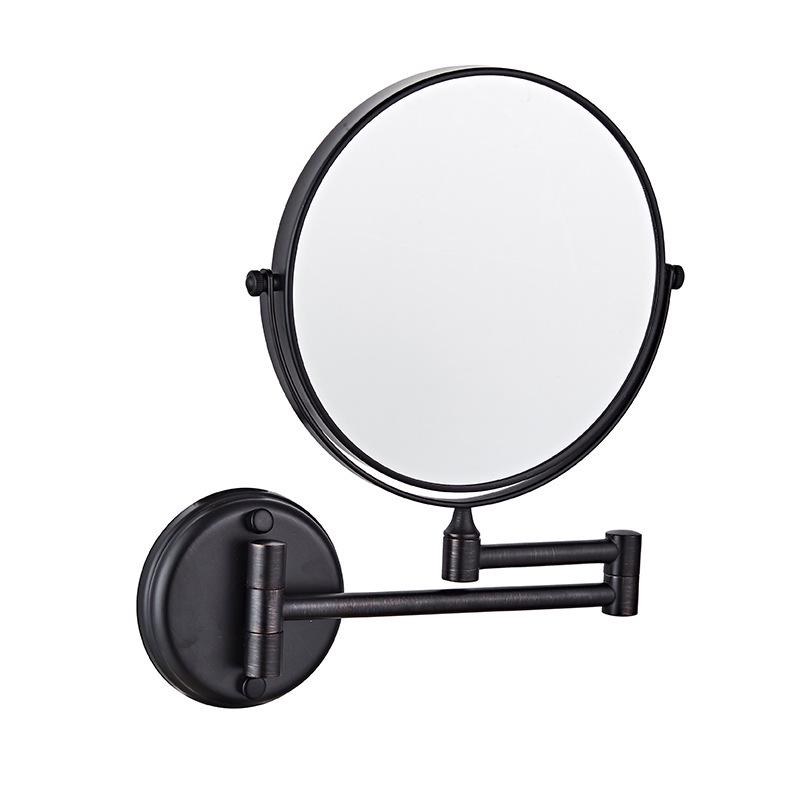 Dual-Sided Retractable Wall-Mounted Makeup Mirror - Self-Adhesive, No Drilling Required