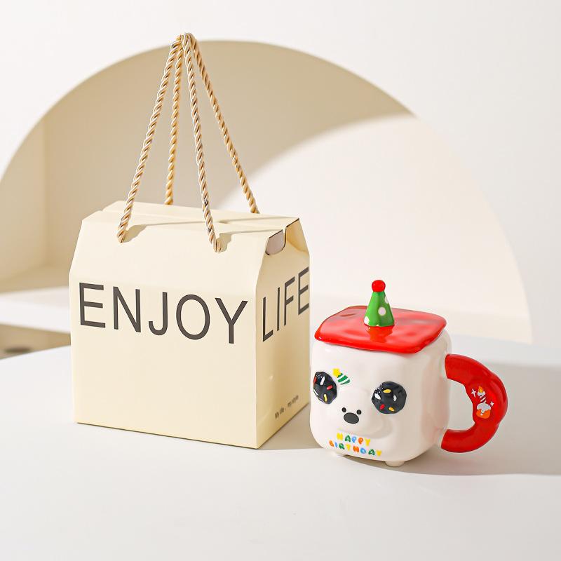 Cute Cartoon Cute Pet Animal Mug Souvenir Birthday Party Cute Ceramic Cup Household Milk Breakfast Cup