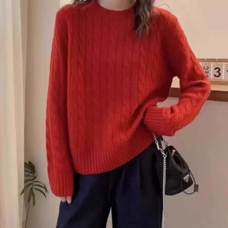 2025 Autumn Women's Striped Cable Knit Cardigan