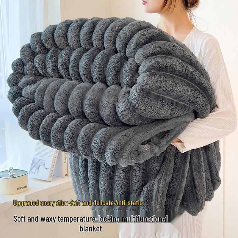 Custom Rabbit Fur Plush Flannel Throw Blanket - Versatile Sofa, Nap, or Travel Blanket