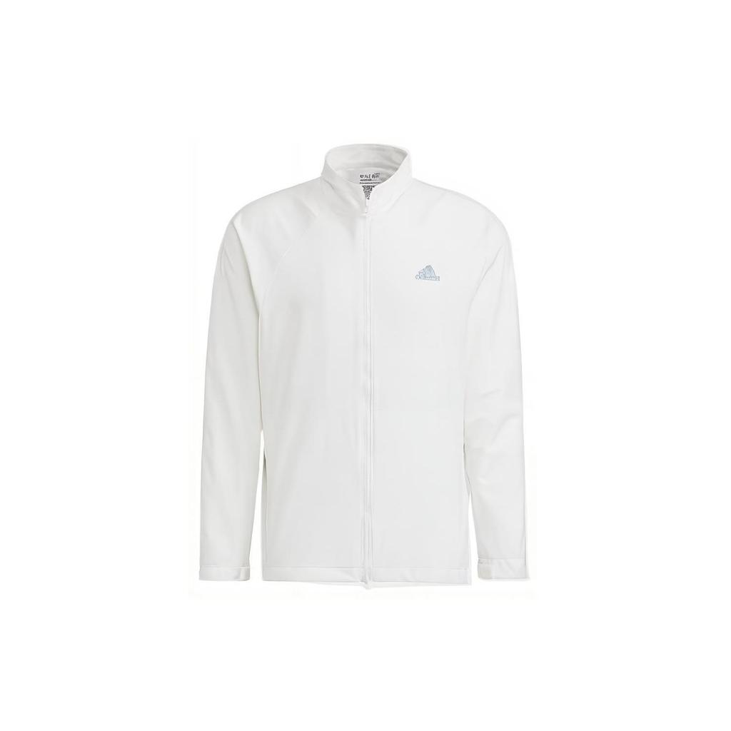 Adidas Solid Color Logo Stand Collar Zip Jacket Men Jacket White HG4121