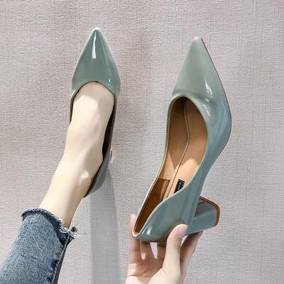 Scarpe con zeppa bassa a punta da donna scarpe primavera autunno donna Eleganti Casual Lavoro Tacco basso Slip Casual scarpe da donna ty7