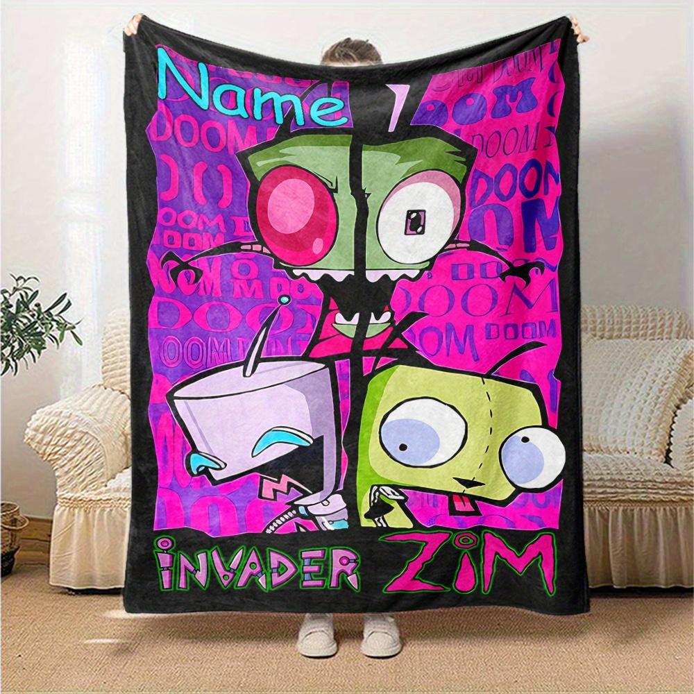 Invader Zim Lightweight Blanket For Sofa Bed Travel Camping Living Room Office Sofa Chair And Bed Digital Printed Fleece Blanket With Soft And Warm