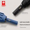 Red Leaf Automatic Folding Sun/Rain Umbrella - Reinforced Windproof Ribs, Black Glue Sun Protection, Double Large Coverage.