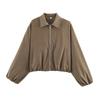  European and American style, new women's clothing, fashionable, casual and versatile 4-color fluffy zipper jacket