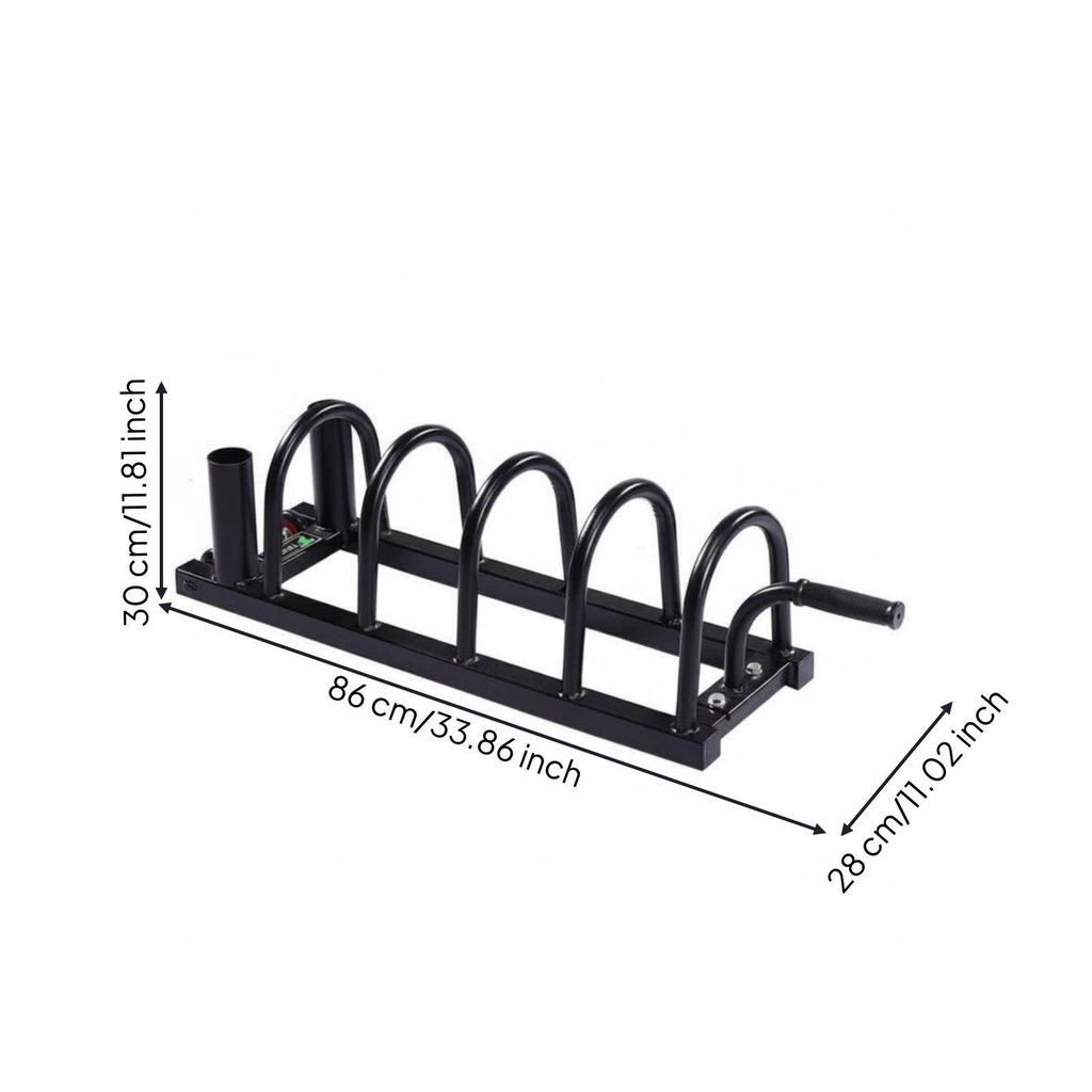 Barbell and Plate Storage Rack Heavy-Duty Movable Weight Stand Stable Base