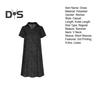 Summer Dress Dot Printing Short Sleeves Loose A-line Shirt Dress V Neck Knee Length Midi Dress for Dating Travel Vacation