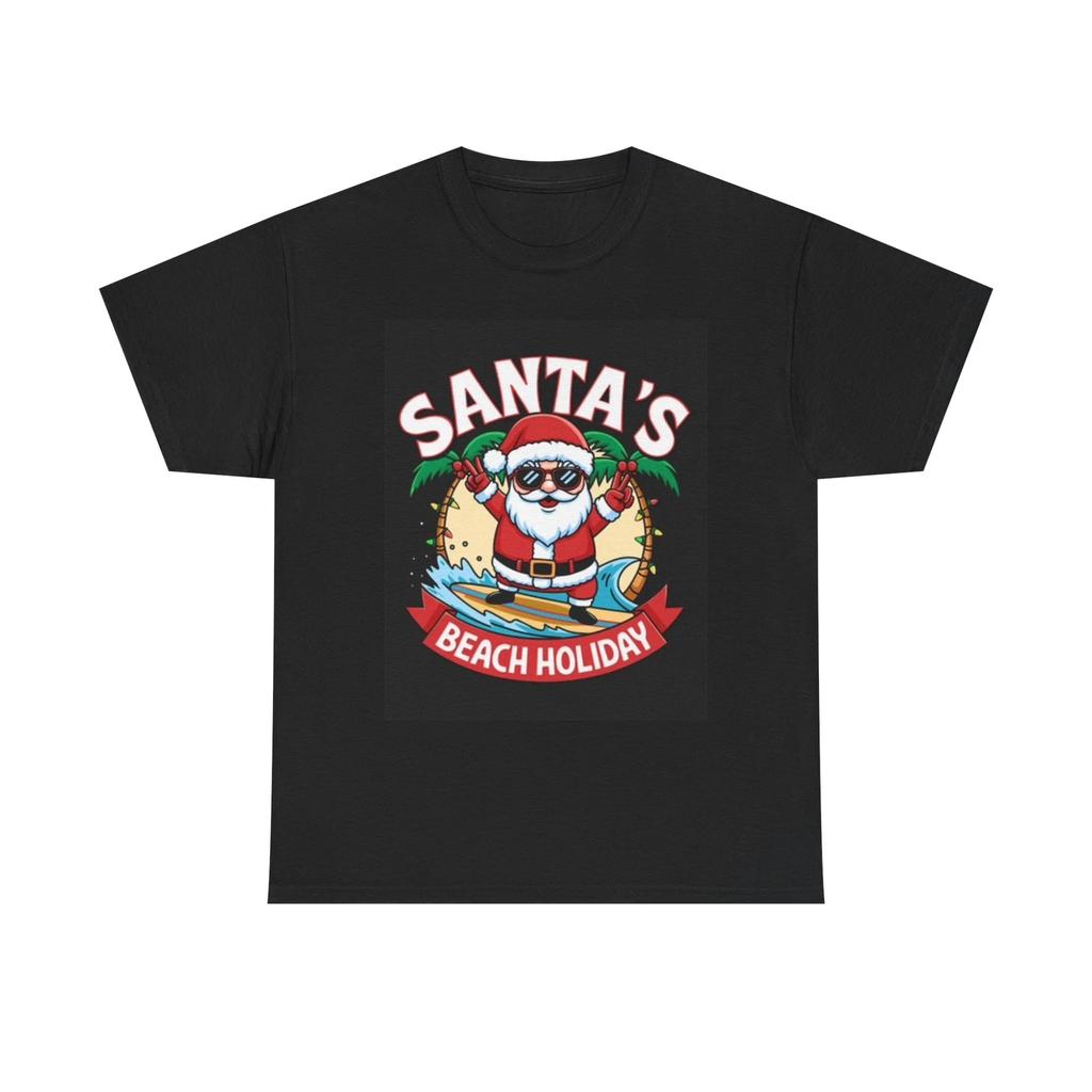 Herren- und Damen-T-Shirts Weihnachtsmanns Strandurlaub