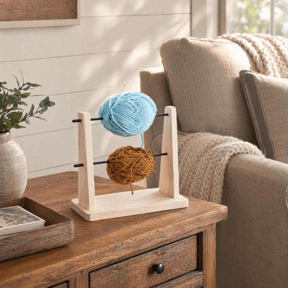 Solid Wood Wire Winding Rack Detachable Spindle Winder Wool Storage Rack Craft Supplies