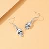 Vintage Silver Skull Earrings Stylish Alloy Simple Geometric Design For Women