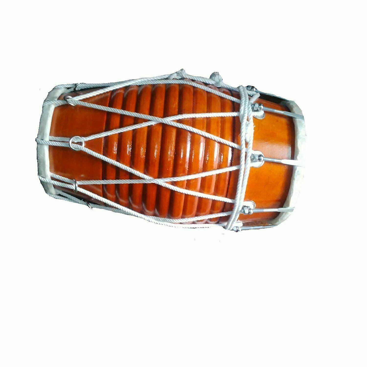Handmade Traditional Indian Musical Instrument Rope Folk Dholak With Cover