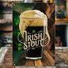Placa de Parede de Ferro para Cerveja Stout Irlandesa Vintage Decoração Rústica de Pub com Espuma Design de Trevo Arte em Metal para Bar Doméstico Café Jardim