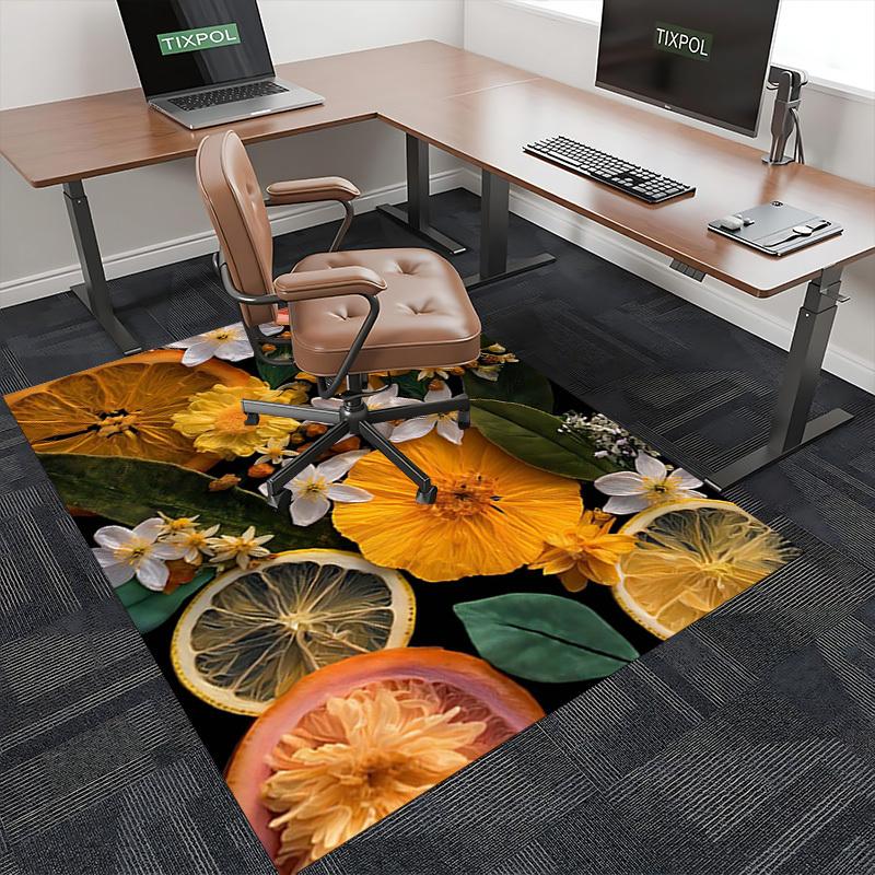 1pc Citrus Floral Office Chair Mat - Festive Gift for Home Decor, Suitable for All Seasons and Rooms.P049