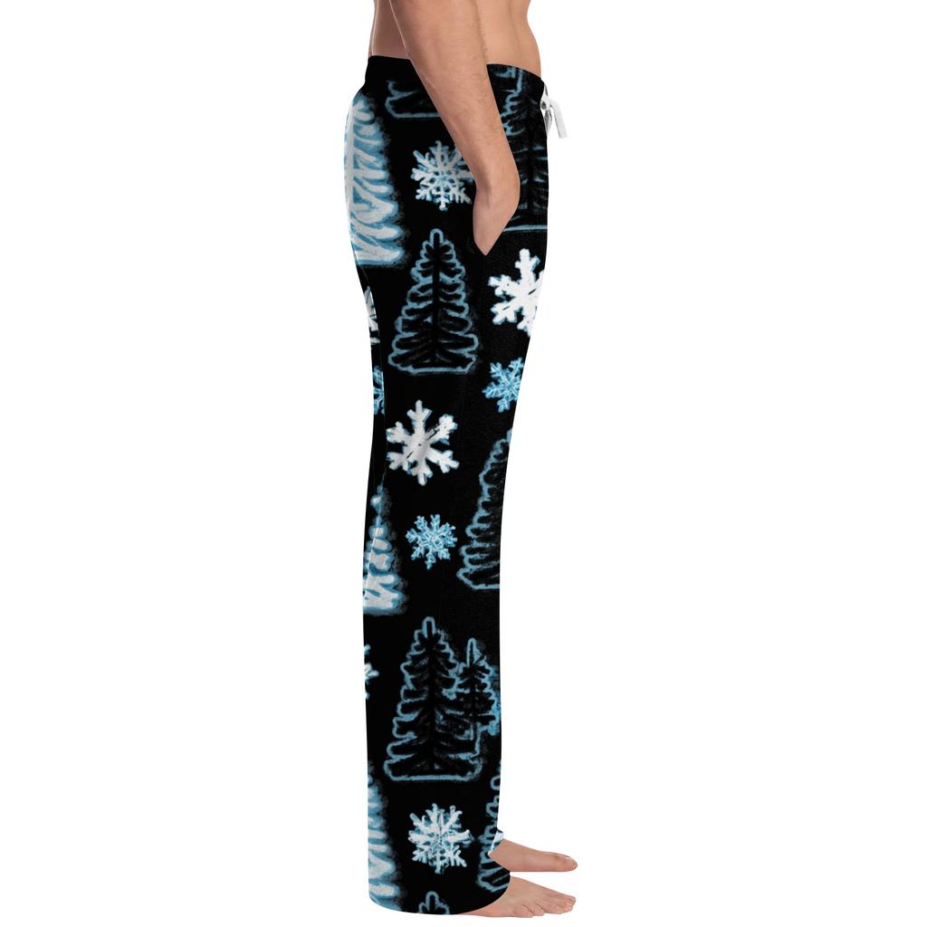 Herren Weihnachts-Print Pyjamahose Festliche Feiertags-Schlafbekleidung Unterteil für den Winter