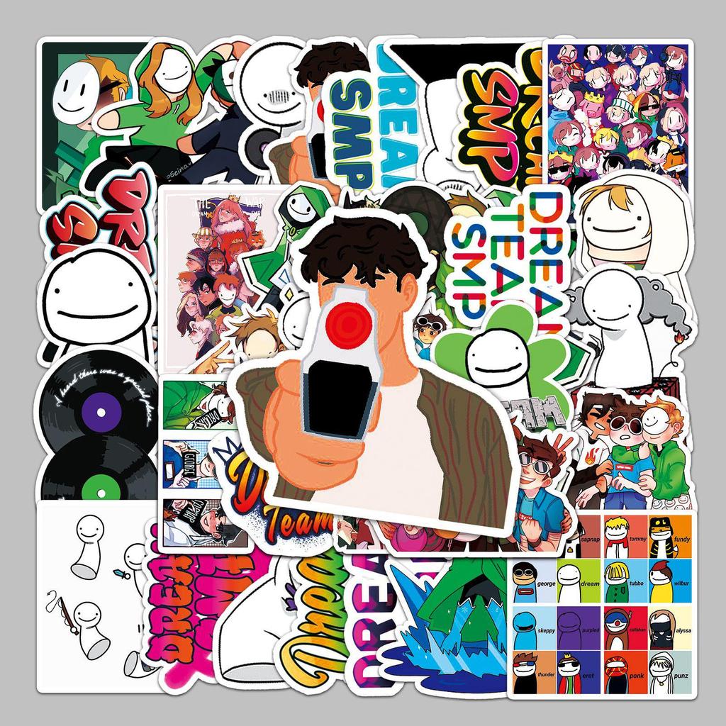 50 Cartoon Game Dream SMP Personality DIY Stickers for Laptops, Suitcases, Cars, and Phones