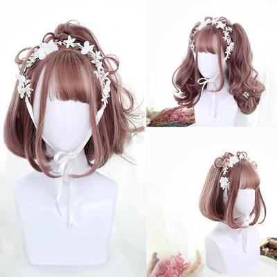 Women Bangs Short Hair Curly Hair Daily Wear Synthetic Hair Lolita