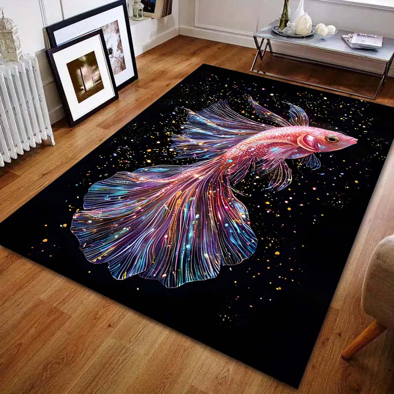 

Shining Flying Fish Printed Carpet for Bedroom Living Room Bedside Sofa Floor Mat Modern Home Decor Area Rug Luxury Gift 40cm x 60cm