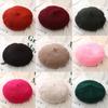 Solid Color Winter Warm Baggy Autumn Beret Hat Flat Cap Hat Wool Beret Cap Felt Berets